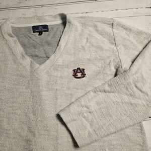 Lauren James Auburn Tigers Collegiate V-Neck Sweater Gray Womens Large